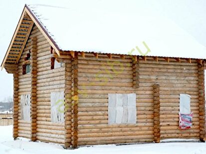 Загородный дом из бревна в Покровском: общий вид.